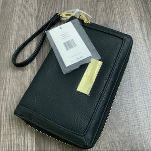 Steve Madden Black Zip Around Wristlet Wallet NWT